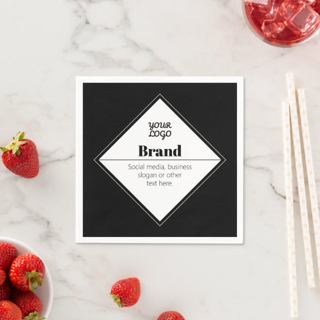 Editable Modern Text Design & Your Logo Napkin (Insitu)