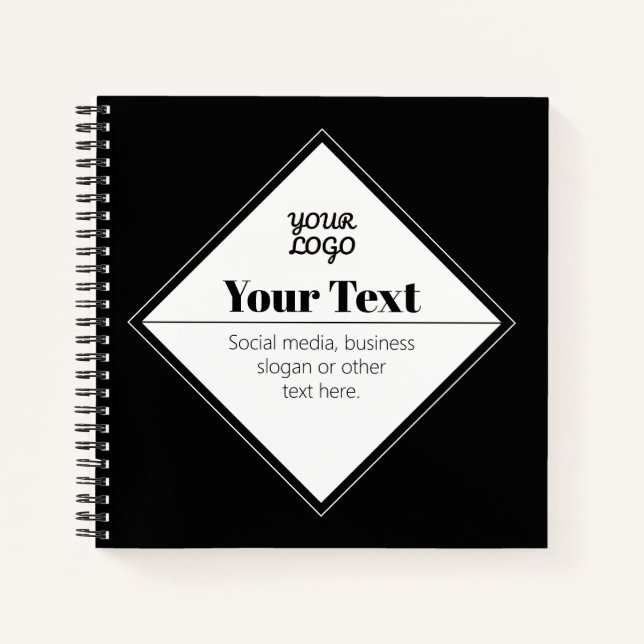 Editable Modern Text Design & Your Logo Notebook (Front)