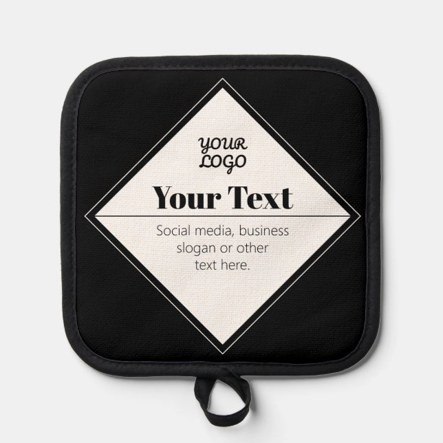 Editable Modern Text Design & Your Logo Pot Holder (Front)