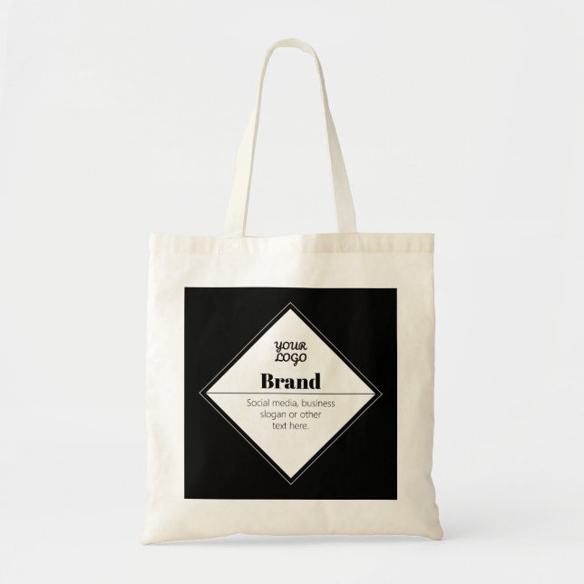 Editable Modern Text Design & Your Logo Tote Bag (Front)