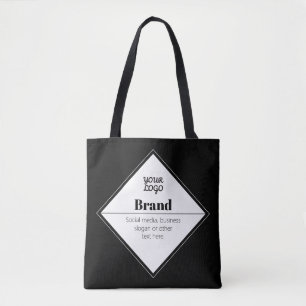 Editable Modern Text Design & Your Logo Tote Bag