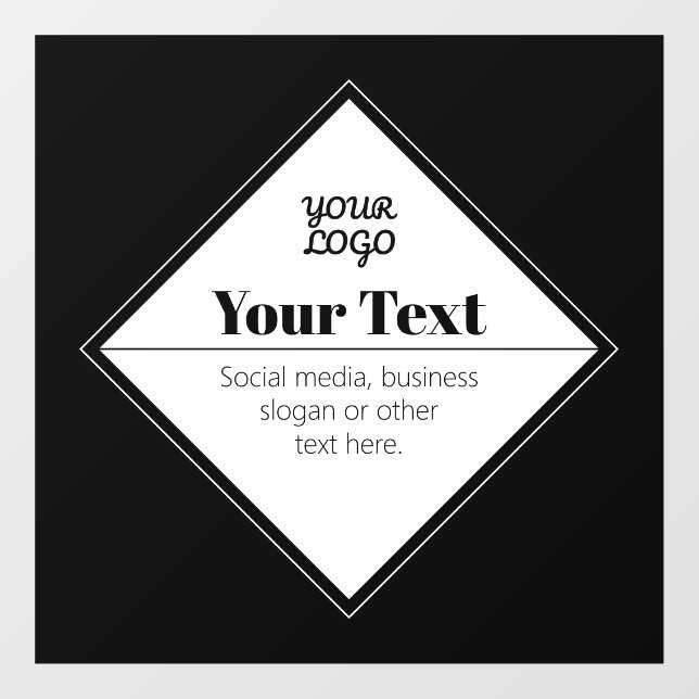 Editable Modern Text Design & Your Logo Window Cling (Sheet)