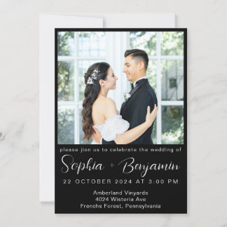 editable modern wedding Invite Card Photo Collage 