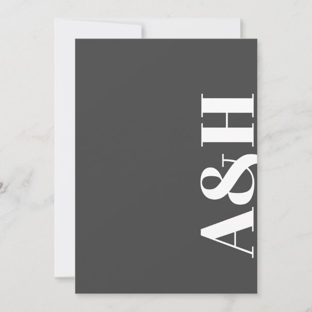 Editable Modern with Large Initials Save The Date (Front)
