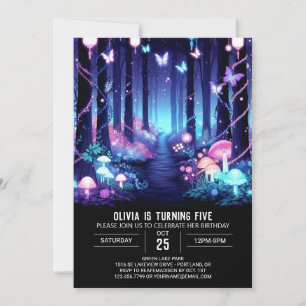 Editable Modern Woodland Digital Birthday Invitation