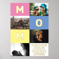 EDITABLE MOM COLOR BLOCKS MULTI Photo GOLD