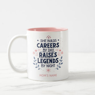 Editable Mom Quote Typography – Career & Love Two-Tone Coffee Mug