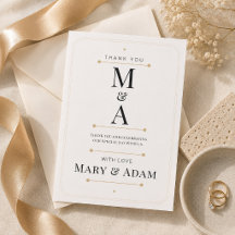 Editable Monogram Minimal Luxury Thank You Card