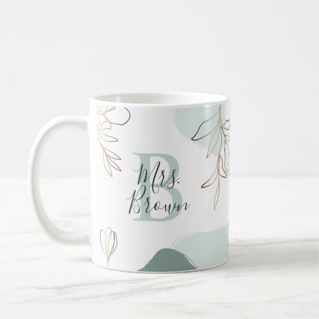 Editable Monogram Teacher Quote Mug (Left)