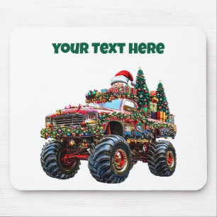 Editable Monster Truck Christmas Mousepad