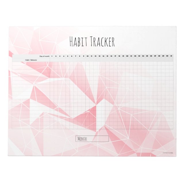 Editable Monthly Habit Tracker Notepad (Front)