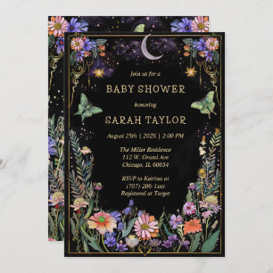 Editable Moody Forest Baby Shower Invitation