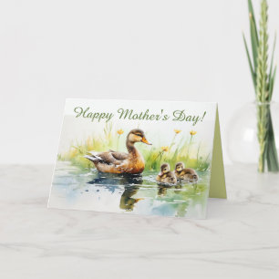Editable Mother Duck and Ducklings Mothers Day Card