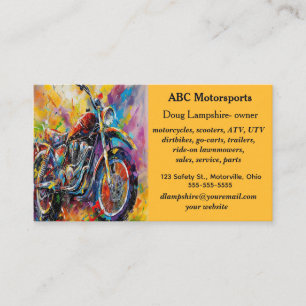 Editable Motorsport ATV Motorcycle Vehicles Business Card