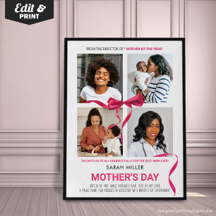 Editable Movie Poster Mothers Day Gift for Mum