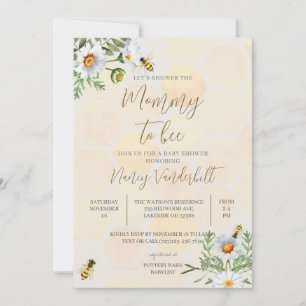 Editable Mummy to Bee Baby Shower Invitation