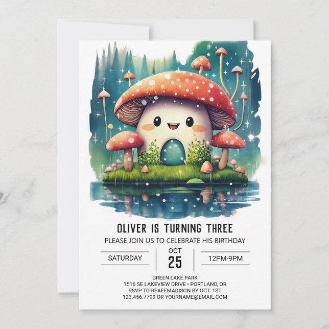 Editable Mushroom Kingdom Birthday Invitation (Front)