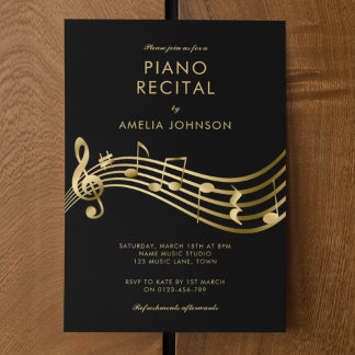 Editable Music Notes Concert Template Invitation