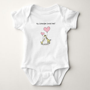 Editable My Grandpa Loves Me Giraffes Baby Bodysuit