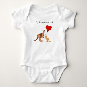 Editable My Grandpa Loves Me Kangaroos Baby Bodysuit