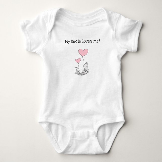 Editable My Uncle Loves Me Wolves Baby Bodysuit (Front)