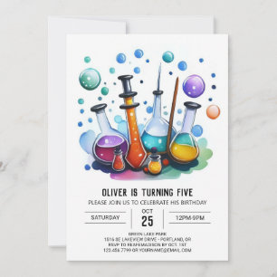 Editable Mystery Gear Scientist Birthday Invitation
