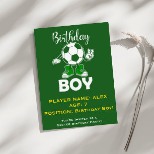 Editable Name Age Boys Soccer Birthday Party Invit Invitation