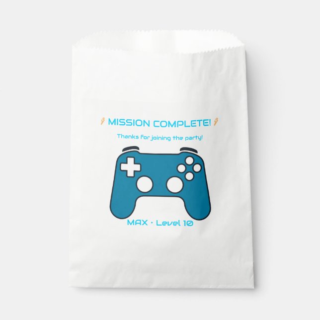 Editable Name Age Gamer Party Goodie Bag (Front)