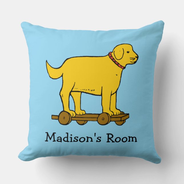 Editable Name and Vintage Toy Dog Cushion (Front)