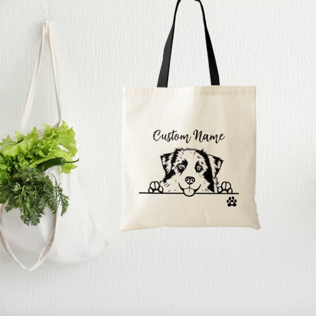 Editable Name Aussie Tote Bag | Australian dog (Creator Uploaded)