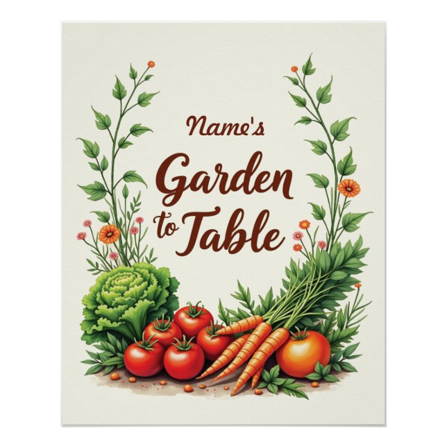 Editable Name Garden to Table Poster (Front)