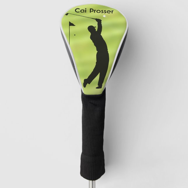 Editable Name Golfer on the Green Golf Head Cover (Front)