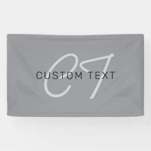 Editable Name or Greeting Black & Dark Grey Banner