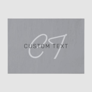 Editable Name or Greeting   Black & Dark Grey Tissue Paper
