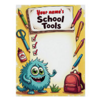 Editable Name School Supply Chart