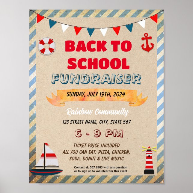 Editable Nautical Teacher Appreciation Week Poster (Front)