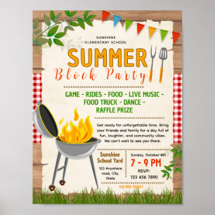 Editable neighbourhood block Fundraiser Flyer Poster