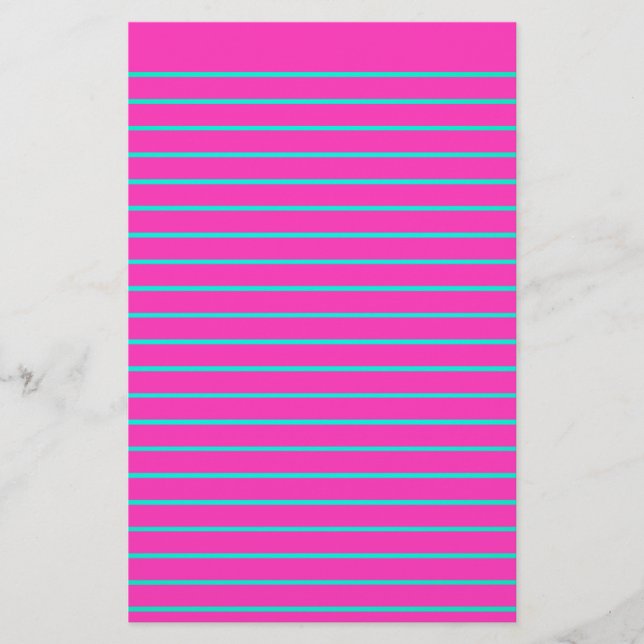 Editable Neon Decorative Lined Stationery Paper (Front)