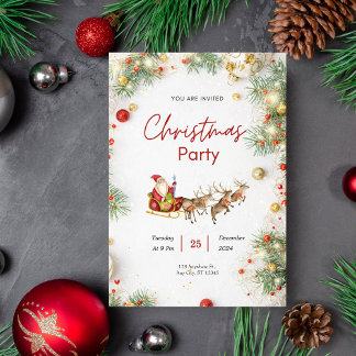 Editable Neutral Boho Christmas Jingle and Mingle Invitation