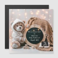 Editable neutral pregnancy announcement card