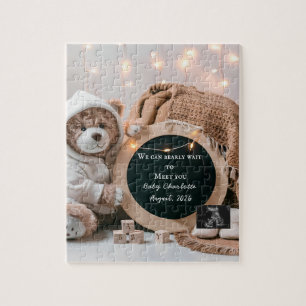 Editable neutral pregnancy announcement jigsaw puzzle