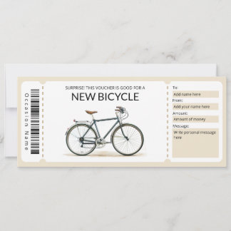 Editable New Bicycle Gift Voucher Invitation