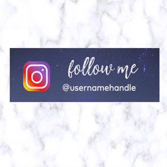 Editable Night Sky Follow Me Social Media QR Code  Mini Business Card (Creator Uploaded)