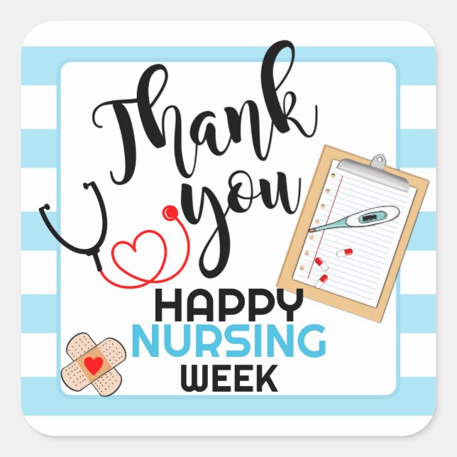 Editable Nurse appreciation week staff gift  Square Sticker (Front)