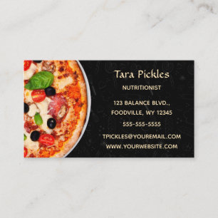 Editable Nutritionist Dietitians Pizza  Business Card