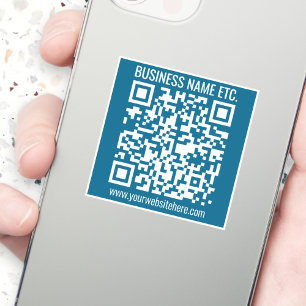 Editable Ocean Blue QR code 