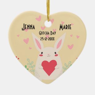 Editable Official Gotcha Day Adoption Ceramic Tree Decoration
