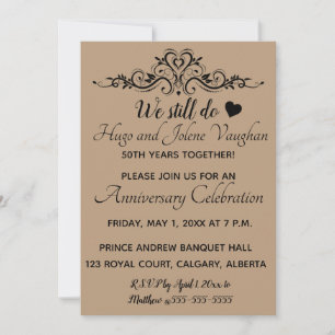 Editable Old Fashioned Heart Design Anniversary Invitation