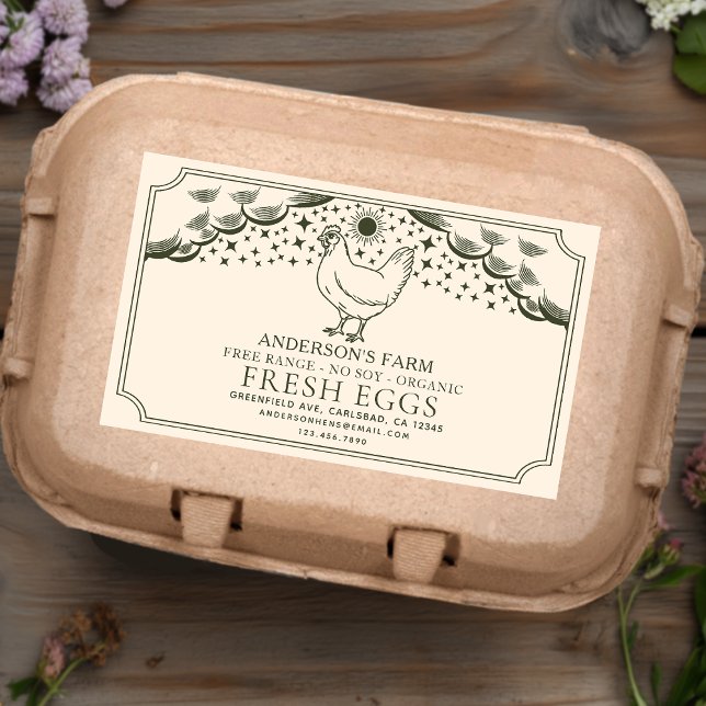 Editable Olive Witchy Tarot Eggs Family Farm Label (Creator Uploaded)