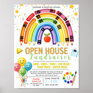 Editable open house school Fundraiser Flyer Poster